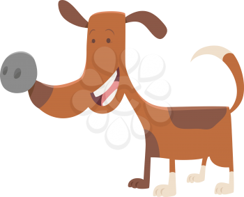 Cartoon Illustration of Cute Spotted Dog Animal Character