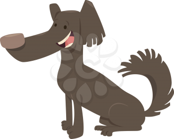 Cartoon Illustration of Funny Comic Dog Animal Character