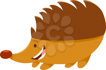 Cartoon Illustration of Hedgehog Animal Character