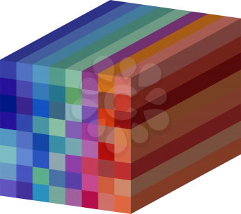 Illustration of 3D Abstract Colorful Cube Modern Design