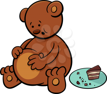 Cartoon Illustration of Little Bear Animal Character