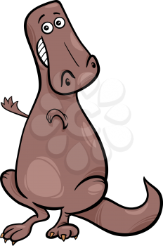 Cartoon Illustration of Dinosaur Prehistoric Reptile Animal Character