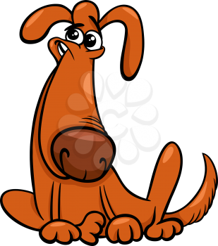 Cartoon Illustration of Funny Dog Animal Comic Character
