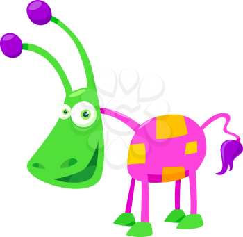 Cartoon Illustration of Colorful Fantasy Creature Funny Character