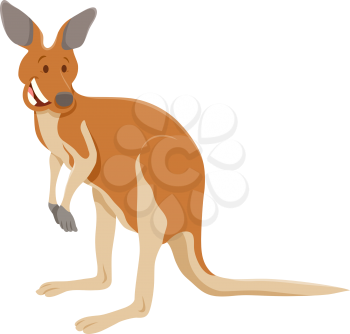 Cartoon Illustration of Funny Kangaroo Wild Animal Character
