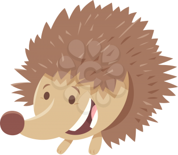 Cartoon Illustration of Funny Hedgehog Wild Animal Character