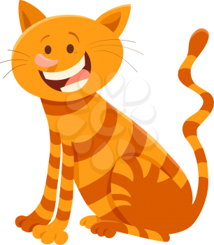 Cartoon Illustration of Cute Domestic Cat Animal Character