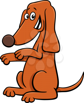 Cartoon Illustration of Standing or Beging Dog Animal Character