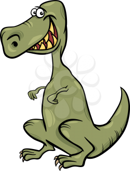 Cartoon Illustration of Tyrannosaurus Dinosaur Prehistoric Reptile Animal Character