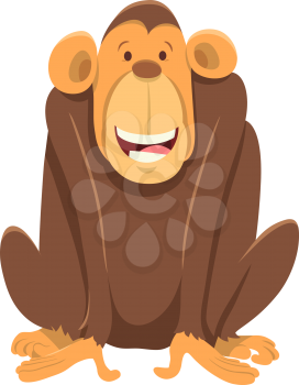 Cartoon Illustration of Chimpanzee Ape Animal Character