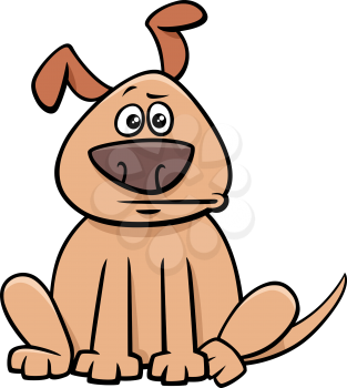 Cartoon Illustration of Funny Puppy Dog Comic Animal Character