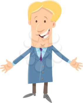 Cartoon Illustration of Businessman or Boss Character