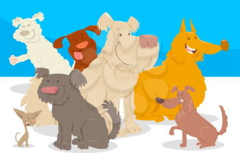 Cartoon Illustration of Comic Dogs or Puppies Animal Characters Group