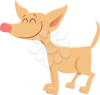 Cartoon Illustration of Funny Little Dog Animal Character