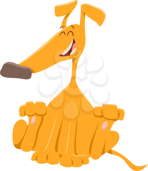 Cartoon Illustration of Funny Yellow Dog Animal Character