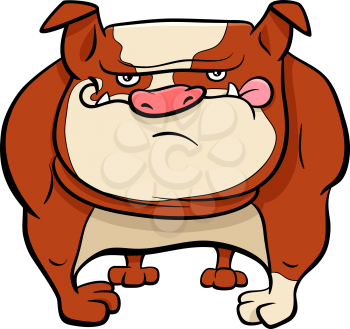 Cartoon Illustration of Bulldog Dog Animal Character