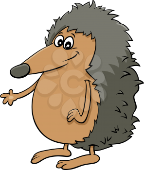 Cartoon illustration of Comic Hedgehog Wild Animal Character