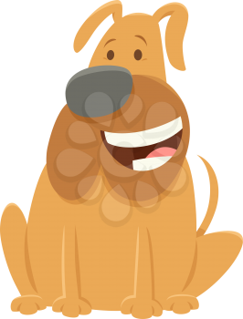Cartoon Illustration of Funny Dog or Bulldog Animal Character
