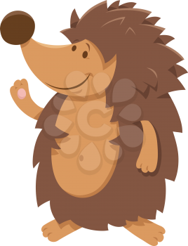 Cartoon Illustration of Cute Comic Hedgehog Wild Animal Character
