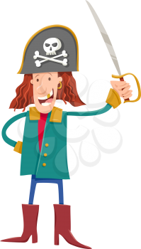 Cartoon Illustration of Comic Pirate Fantasy Character