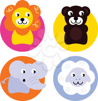 Royalty Free Clipart Image of a Set of Animals