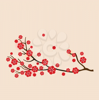 Royalty Free Clipart Image of Blossoms on a Branch