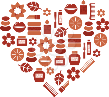 Royalty Free Clipart Image of a Heart Comprised of Several Items
