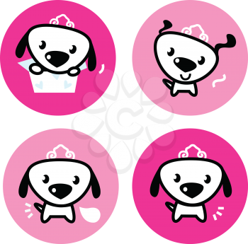 Royalty Free Clipart Image of Dogs in Circles