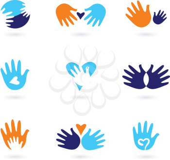 Royalty Free Clipart Image of Hands