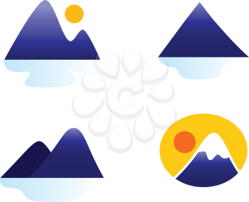 Royalty Free Clipart Image of Mountain Icons
