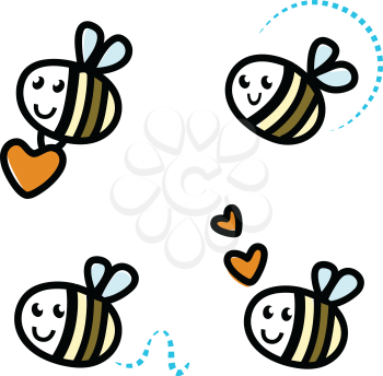 Royalty Free Clipart Image of Bumblebees