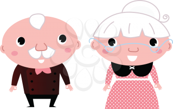 Royalty Free Clipart Image of an Older Couple