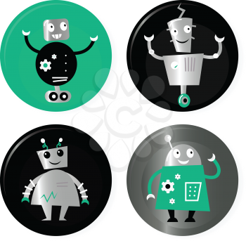 Royalty Free Clipart Image of Robots