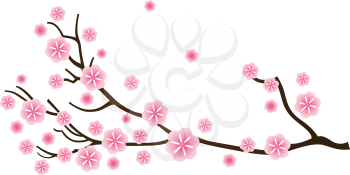 Royalty Free Clipart Image of Flowers on a Branch