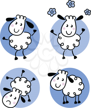 Royalty Free Clipart Image of Lambs