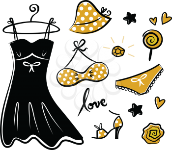 Royalty Free Clipart Image of a Female Fashion