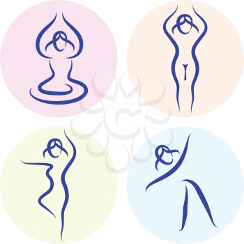 Royalty Free Clipart Image of Yoga Icons
