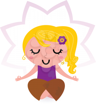 Royalty Free Clipart Image of a Woman Meditating