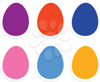 Easter eggs in vibrant colors isolated on white. Vector