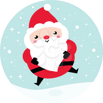Adorable Santa - Kawaii Christmas character. Vector Illustration