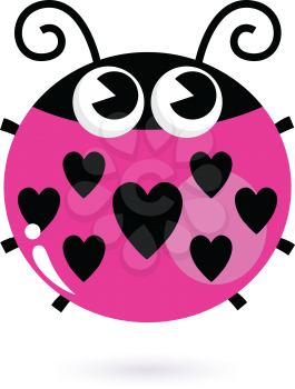 Cute valentines Ladybug. Vector Illustration