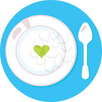 Love soup isolated on blue. Vector Illustration
