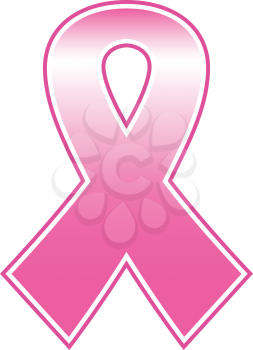 Pink vector ribbon isolated on white - breast cancer sign