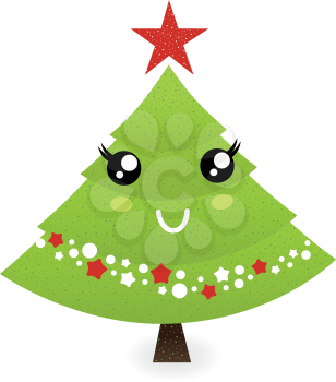 Tree mascot character. Vector cartoon illustration
