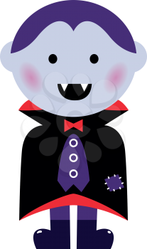 Child in vampire costume. Vector cartoon illustration
