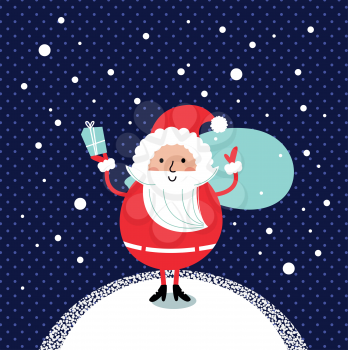 Royalty Free Clipart Image of Santa Waving