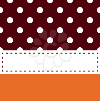 Royalty Free Clipart Image of a Stitched Frame on a Brown and Orange Spotted Background