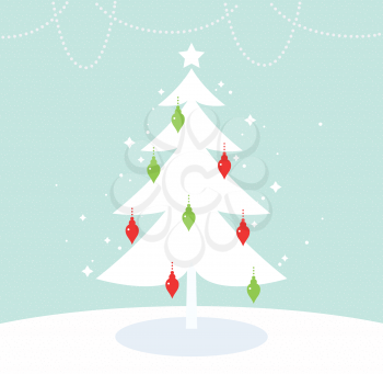 Royalty Free Clipart Image of a Decorated Tree Background