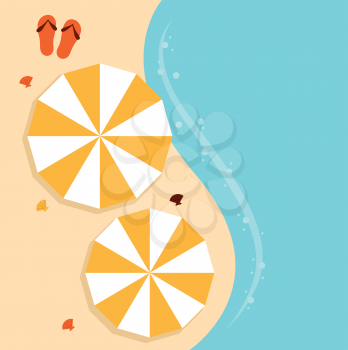 Summer beach background with sea and sand. Vector Illustration
