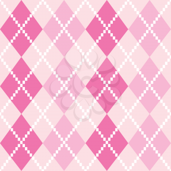 Argyle pattern in pink shades. Vector background

